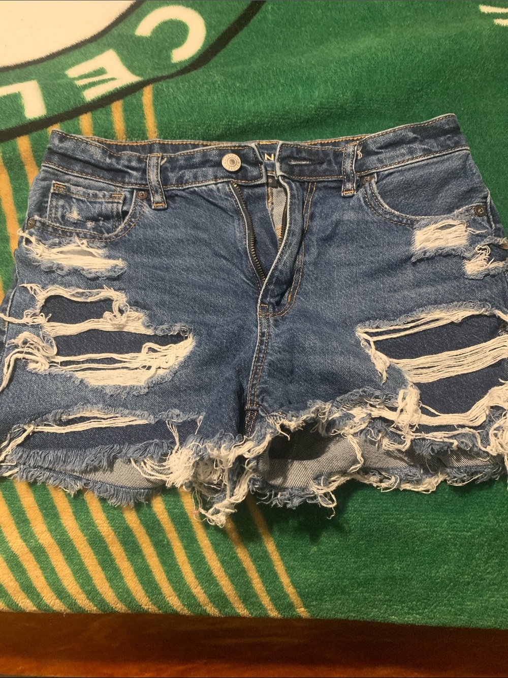 American Eagle Outfitters Ripped Blue Denim shorts size 2
